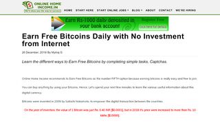 
                            8. Earn Free Bitcoins Daily with No Investment from Internet