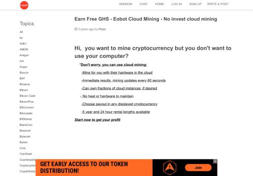 
                            8. Earn Free GHS - Eobot Cloud Mining - No invest cloud mining ...