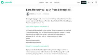 
                            10. Earn free paypal cash from Baymack!!! — Steemit