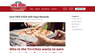 
                            10. Earn FREE PIZZA with Papa Rewards - Your Papa John's