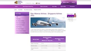 
                            8. Earn Miles | Singapore Airlines (SQ) - Thai Airways