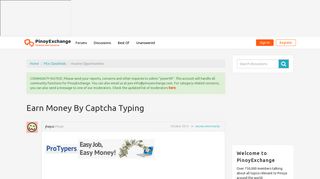 
                            7. Earn Money By Captcha Typing — PinoyExchange.com