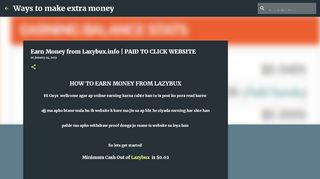 
                            11. Earn Money from Lazybux.info | PAID TO CLICK WEBSITE