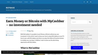 
                            7. Earn Money or Bitcoin with MyCashbar – no investment needed ...