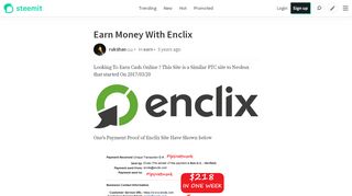 
                            4. Earn Money With Enclix — Steemit