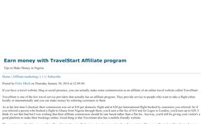
                            8. Earn money with TravelStart Affiliate program - Tips to Make Money in ...