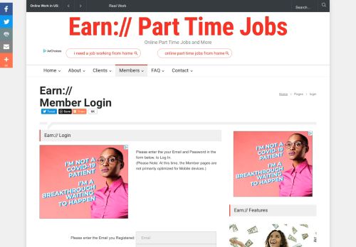 
                            2. Earn:// Part Tme Jobs - Work online from Home - Login - login