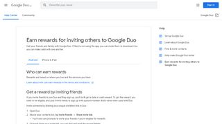 
                            6. Earn rewards for inviting others to Google Duo - Android - Google Duo ...