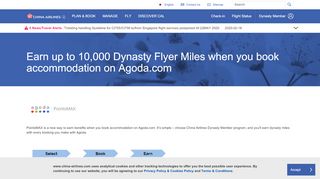 
                            11. Earn up to 10,000 Dynasty Flyer Miles when you book accommodation ...