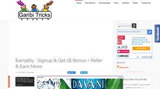 
                            7. Earnably : Signup & Get 1$ Bonus + Refer & Earn More | Garibi Tricks