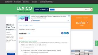 
                            12. earner | Definition of earner in English by Oxford Dictionaries