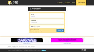 
                            2. Earner Login - BTCClicks