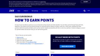 
                            6. Earning EuroBonus points | SAS