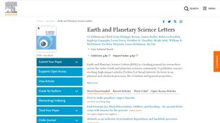 
                            1. Earth and Planetary Science Letters - Journal - Elsevier