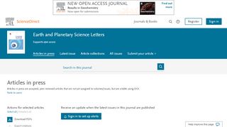 
                            4. Earth and Planetary Science Letters | ScienceDirect.com