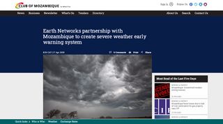 
                            11. Earth Networks partnership with Mozambique to create severe ...
