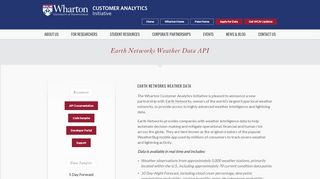 
                            7. Earth Networks Weather Data API - Wharton CAI
