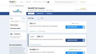 
                            12. EaseMyTrip Coupons: Rs 1000 OFF Flight Best Offers | February 2019