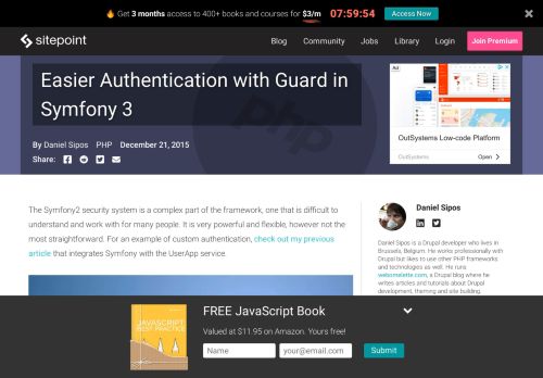 
                            12. Easier Authentication with Guard in Symfony 3 — SitePoint