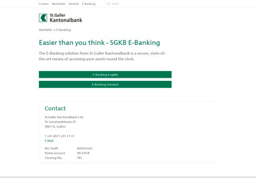 
                            13. Easier than you think - SGKB E-Banking - St.Galler Kantonalbank