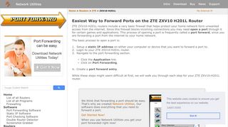 
                            4. Easiest Way to Forward Ports on the ZTE ZXV10 H201L Router