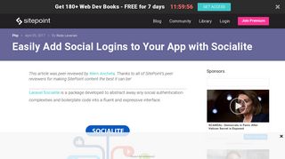 
                            7. Easily Add Social Logins to Your App with Socialite — SitePoint