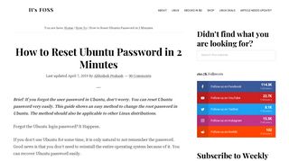 
                            4. Easily Reset Ubuntu Passwords [Works in Mint and other ... - It's FOSS
