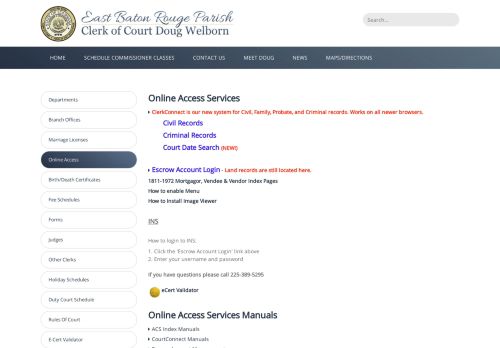 
                            13. East Baton Rouge Clerk of Court > Online Access Services