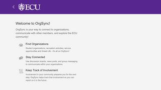 
                            7. East Carolina University | OrgSync