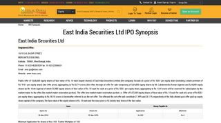 
                            7. East India Securities Ltd IPO - Listing Date, Allotment, Reviews ...