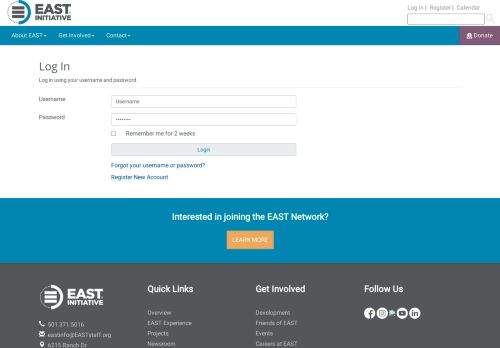 
                            2. EAST Login - EAST Initiative