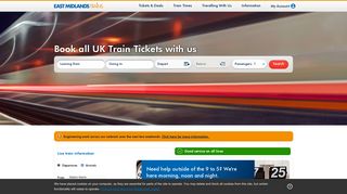 
                            8. East Midlands Trains: Train Tickets, Times & Fares