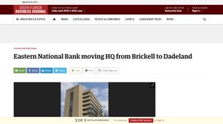 
                            9. Eastern National Bank moving HQ from Brickell to Dadeland - South ...