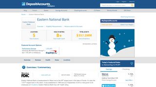 
                            4. Eastern National Bank Reviews and Rates - Florida - Deposit Accounts