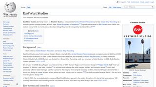 
                            4. EastWest Studios - Wikipedia