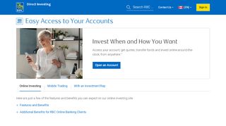 
                            10. Easy Access to Your Accounts - RBC Direct Investing