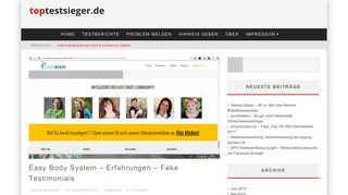 
                            5. Easy Body System - Erfahrungen - Fake Testimonials - toptestsieger.de