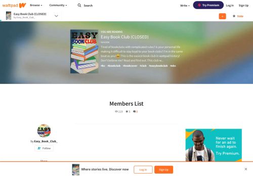 
                            10. Easy Book Club (CLOSED) - Members List - Wattpad