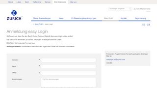 
                            13. easy Login | Mein Profil | Mein Maklerweb| Zurich Maklerweb