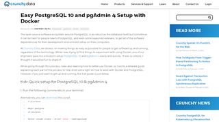 
                            12. Easy PostgreSQL 10 and pgAdmin 4 Setup with Docker - Crunchy Data