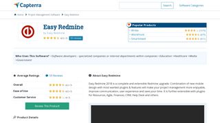
                            11. Easy Redmine Reviews and Pricing - 2019 - Capterra