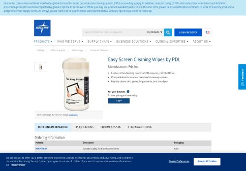 
                            13. Easy Screen Cleaning Wipe by PDI | Medline Industries, Inc.