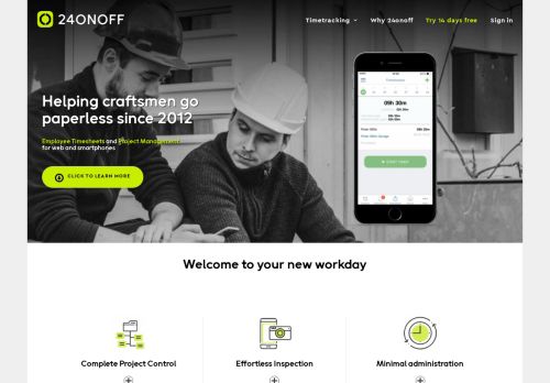 
                            6. Easy time tracking for construction companies by 24onoff