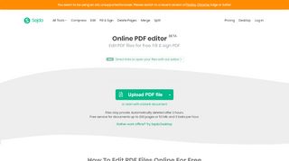 
                            3. Easy to use Online PDF editor - Sejda