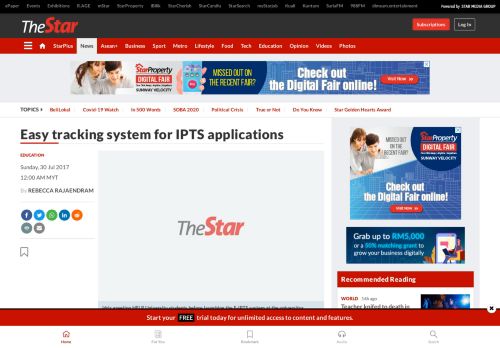 
                            13. Easy tracking system for IPTS applications - Education | The Star ...