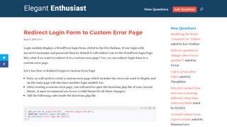 
                            13. Easy way to Redirect Login Page to Custom ... - Elegant Enthusiast