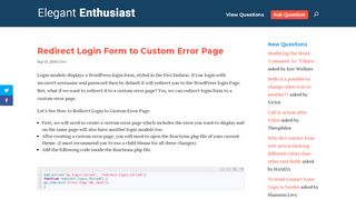 
                            3. Easy way to Redirect Login Page to Custom Error Page in ...