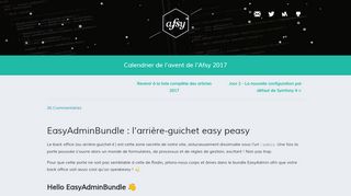 
                            12. EasyAdminBundle : l'arrière-guichet easy peasy - AFSY