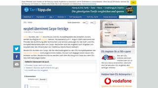 
                            11. easybell übernimmt Carpo-Verträge - Tariftip.de