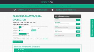 
                            11. Easycard MasterCard - Collector Ansök Online - Korten.nu